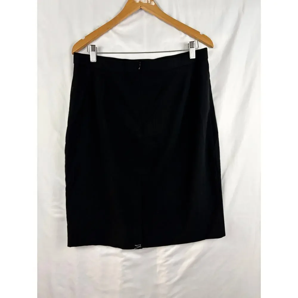 Counterparts Black Mid Length Skirt Size‎ 14 Women's Back Zipper Business Work